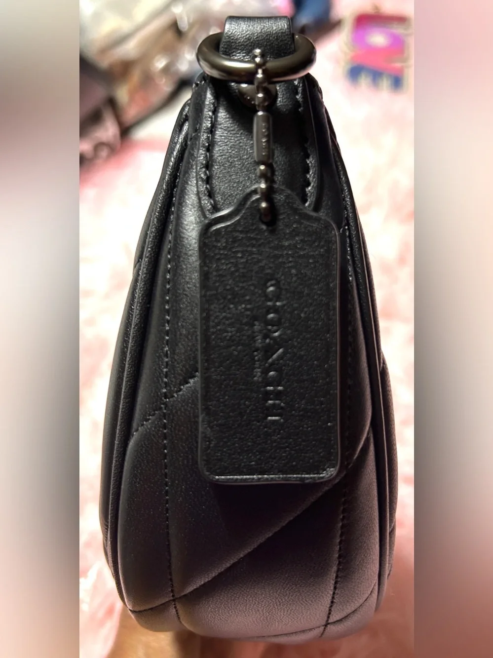 Coach Mira Shoulder Bag  w/Pillow Quilting-Black